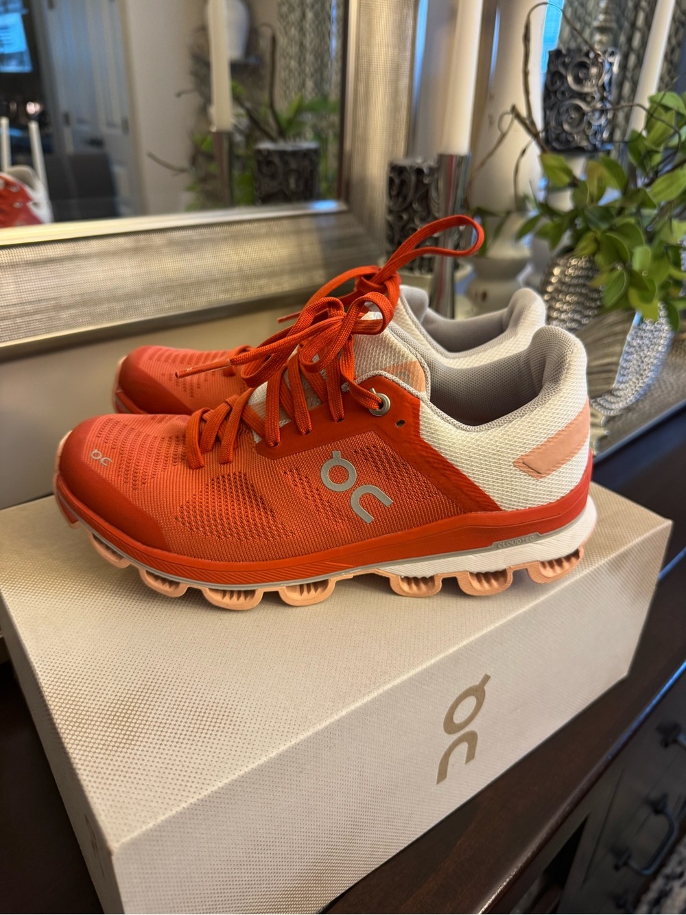 ON Cloudsurfer Orange/Rust & White 6.5